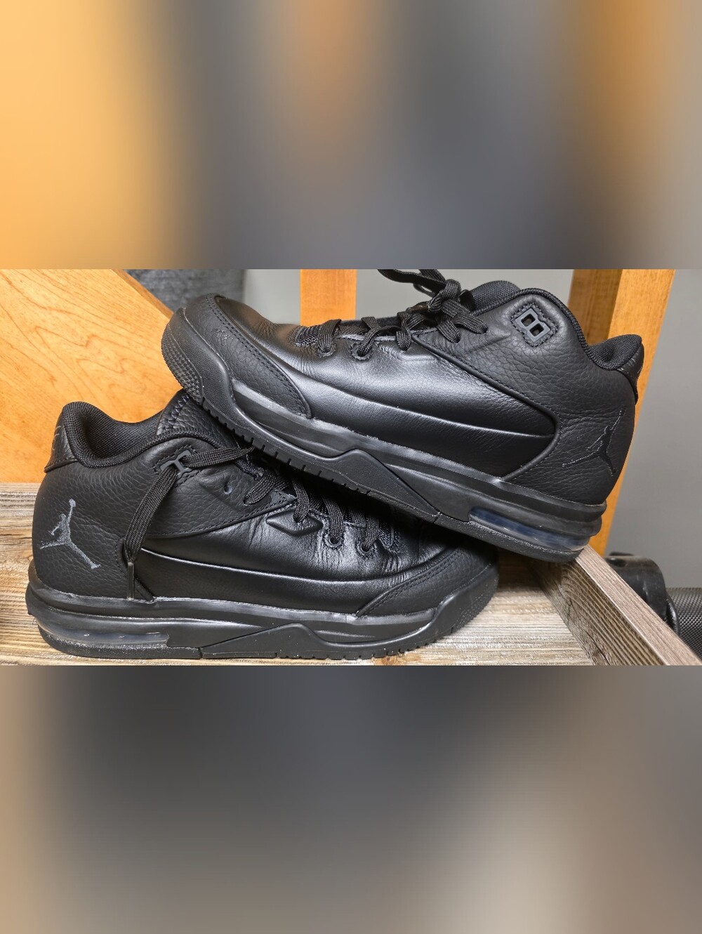 Nike Air Jordan Flight Court "Triple Black" Sneakers – Youth Size 6Y (W 7.5)